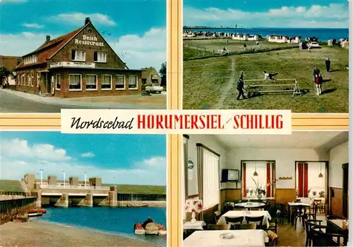 AK / Ansichtskarte 73893065 Horumersiel_Wangerland Gasthaus Wolken Schleuse Gastraum Strand 