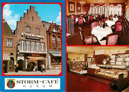 AK / Ansichtskarte 73893066 Husum__Nordfriesland Storm Cafe Gastraum Verkaufstheke 