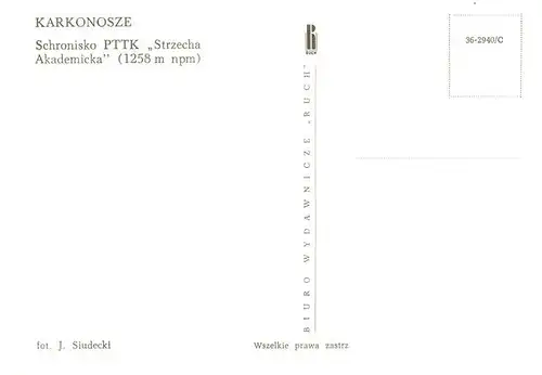 AK / Ansichtskarte  Karkonosze_PL Schronisko PTTK Strzecha Akademicka 