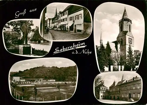 AK / Ansichtskarte  Sobernheim_Bad Denkmal Strassenpartie Schwimmbad Kirche Schloss Sobernheim_Bad