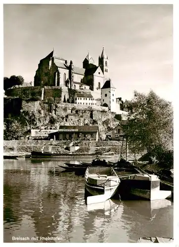 AK / Ansichtskarte  Breisach_Rhein Rheinhafen Blick zum Muenster Breisach Rhein