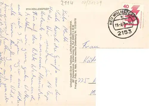 AK / Ansichtskarte  Hollenstedt__Nordheide Kapelle Kaufladen Fliegeraufnahme 