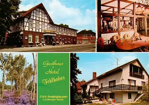 AK / Ansichtskarte  Amelinghausen_Lueneburger_Heide Gasthaus Hotel Fehlhaber Gastraum Heidelandschaft Amelinghausen_Lueneburger