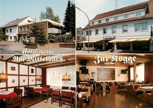 AK / Ansichtskarte  Gohfeld_Herford Gaststaette Zur Kogge und Hotel garni Am Mittelbach Gastraeume Gohfeld Herford