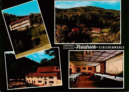 AK / Ansichtskarte  Schlehenmuehle_Egloffstein Gasthaus Pension Friedrich Gastraum Panorama 