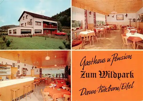 AK / Ansichtskarte 73893187 Puetzborn Gasthaus Pension Zum Wildpark Gastraeume Bar Puetzborn