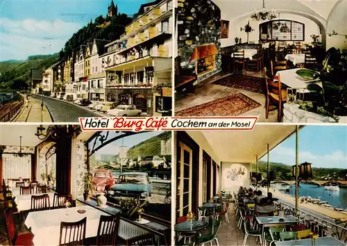 AK / Ansichtskarte 73893197 Cochem_Kochem_Mosel Hotel Burg Cafe Mueller Gastraeume Terrasse 