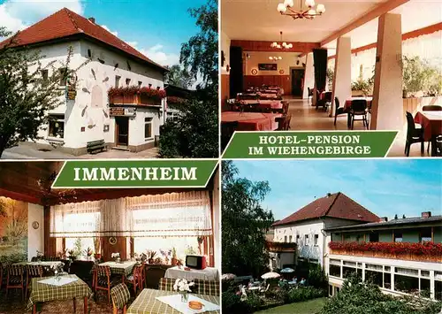 AK / Ansichtskarte 73893201 Boerninghausen_Preussisch_Oldendorf Hotel Pension Immenheim Gastraeume Gartenterrasse 