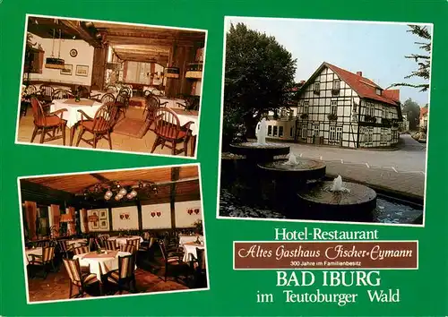 AK / Ansichtskarte 73893211 Bad_Iburg Hotel Restaurant Altes Gasthaus Fischer Eymann Gastraeume Brunnen Bad_Iburg