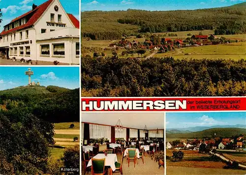 AK / Ansichtskarte 73893218 Hummersen Gasthaus Pension Zur Post Panorama Koeterberg Gastraum Hummersen