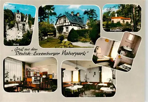 AK / Ansichtskarte  Pruemzurlay Deutsch Luxemburger Naturpark Cafe Restaurant Burg Bungalow Gastraeume Gaestezimmer Pruemzurlay