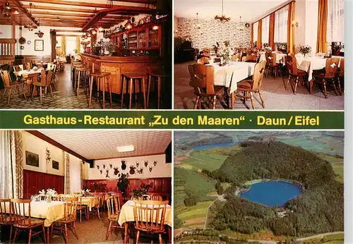 AK / Ansichtskarte  Daun_Eifel Gasthaus Restaurant Zu den Maaren Gastraeume Bar Fliegeraufnahme Daun_Eifel