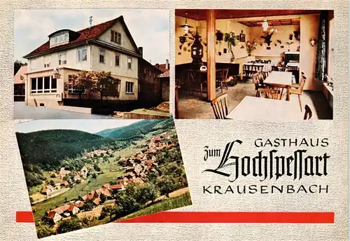 AK / Ansichtskarte  Krausenbach_Dammbach Gasthaus Zum Hochspessart Gaststube Panorama 