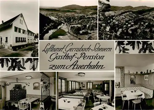 AK / Ansichtskarte 73893284 Scheuern_Gernsbach Gasthof Pension zum Auerhahn Gastraeume Panorama Scheuern Gernsbach