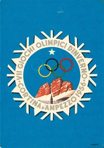 AK / Ansichtskarte 73893291 Olimpia_Olympia_Greece winter Schpile VII Giochi Olimpici invernali Cartina Italia 