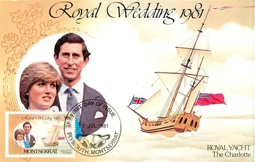 AK / Ansichtskarte  Montserrat_UK Ronald Wedding 1981 Royal Yacht Thr Charlotte Montserrat UK