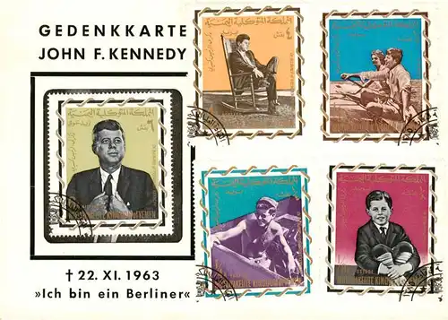 AK / Ansichtskarte  Persoenlichkeiten Gedenkkarte John F.Kennedy  