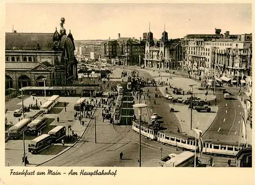 AK / Ansichtskarte  Strassenbahn_Tramway-- Frankfurt am Main Hauptbahnhof 