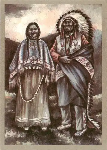 AK / Ansichtskarte 73893315 Indianer_Native_American Indianisches Paar  