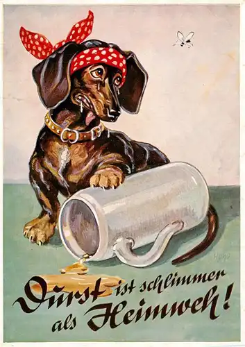 AK / Ansichtskarte  Dackel_Dachshund_Teckel_Hunde_dogs_Chiens_Cani Frust ist schlimmer als Heimweh  