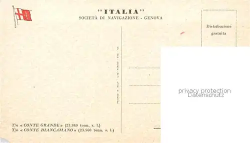 AK / Ansichtskarte  Dampfer_Binnenschifffahrt ITALIA CONTE GRANDE Litho 