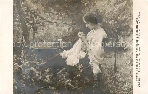 AK / Ansichtskarte  Verlag_Salon_de_la_Societe_Nationale_des_Beaux-Arts_Nr. 4576 Dans le jardin L. Delachaux 