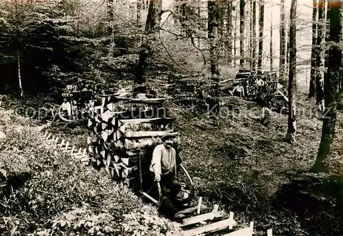 AK / Ansichtskarte  Waldarbeit Vosges Le schlittage du bois 