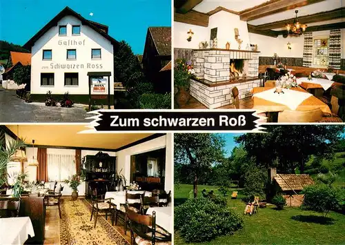 AK / Ansichtskarte 73893452 Bad_Brueckenau Gasthof Pension zum Schwarzen Ross Gaststube Kaminzimmer Garten Bad_Brueckenau