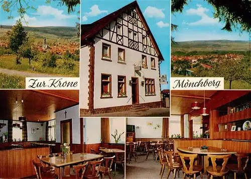 AK / Ansichtskarte  Moenchberg__Spessart Gasthaus Zur Krone Gastraeume Panorama 