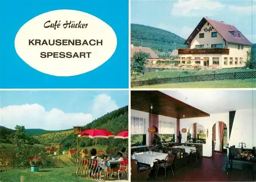 AK / Ansichtskarte  Krausenbach_Dammbach Cafe Haecker Terrasse Gastraum 