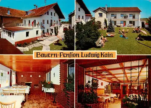 AK / Ansichtskarte  Hellmannsberg_Waging_See Bauern Pension Ludwig Kain Gastraeume Liegewiese Hellmannsberg_Waging_See