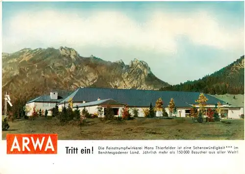 AK / Ansichtskarte  Bischofswiesen_Berchtesgaden ARWA Feinstrumpfwirkerei Hans Thierfelder Panorama 