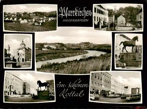 AK / Ansichtskarte  Pfarrkirchen_Niederbayern Panorama Kirche Monument Panorama Ortspartie Pfarrkirchen Niederbayern