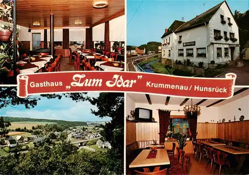 AK / Ansichtskarte  Krummenau_Hunsrueck Gasthaus Zum Idar Gastraeume Panorama Krummenau Hunsrueck