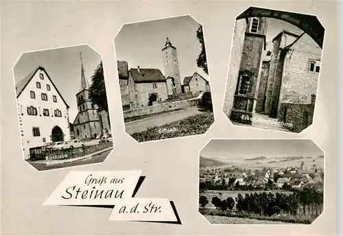 AK / Ansichtskarte  Steinau_Strasse Rathaus Katharinenkirche Schloss Erker Treppenturm Panorama Steinau_Strasse