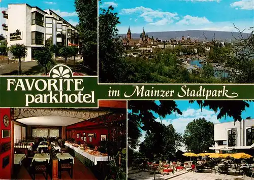 AK / Ansichtskarte  Mainz__Rhein Favorite Parkhotel im Mainzer Stadtpark Gastraum Terrasse Panorama 