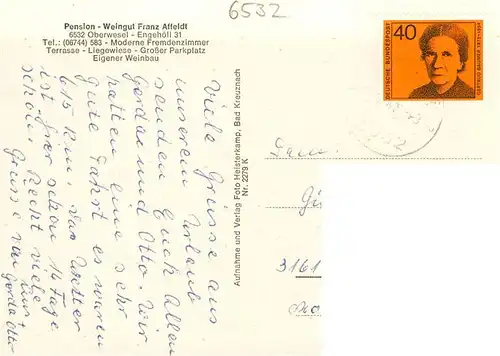 AK / Ansichtskarte  Oberwesel_Rhein Pension Weingut Franz Affeldt Oberwesel Rhein