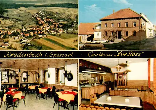 AK / Ansichtskarte 73893538 Kredenbach_Unterfranken Fliegeraufnahme Gasthaus Zur Rose Gastraeume Kredenbach Unterfranken