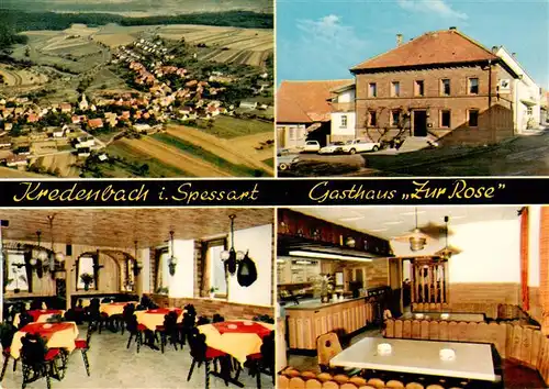 AK / Ansichtskarte  Kredenbach_Unterfranken Fliegeraufnahme Gasthaus Zur Rose Gastraeume Kredenbach Unterfranken