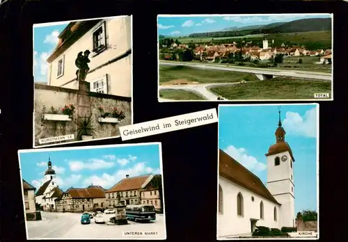 AK / Ansichtskarte  Geiselwind Wurstmann Panorama Unterer Markt Kirche Geiselwind