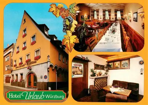 AK / Ansichtskarte 73893548 Wuerzburg_Bayern Hotel Urlaubs Gaststaette Gastraeume 