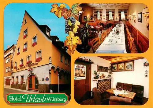 AK / Ansichtskarte  Wuerzburg_Bayern Hotel Urlaubs Gaststaette Gastraeume 