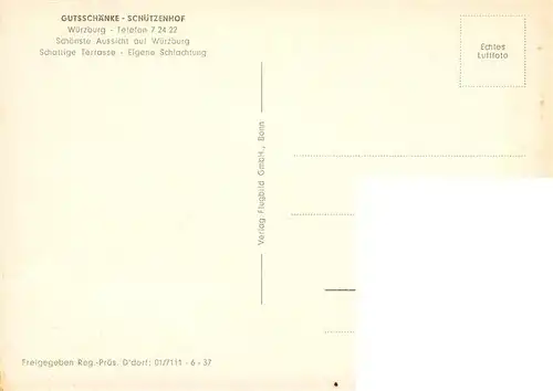 AK / Ansichtskarte  Wuerzburg_Bayern Gutsschaenke Schuetzenhof Fliegeraufnahme 