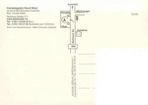 AK / Ansichtskarte  Karlsfeld_Muenchen Campingplatz Nord West Restaurant Schwimmbad Stadtblick Karlsfeld Muenchen