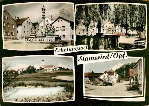 AK / Ansichtskarte 73893576 Stamsried Brunnen Kirche Ortspartien Stamsried