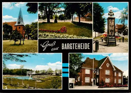 AK / Ansichtskarte  Bargteheide Kirche Park Schwimmbad Denkmal Bargteheide