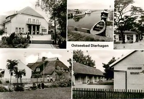 AK / Ansichtskarte  Dierhagen_Ostseebad FDGB Erholungsheim Ernst Moritz Arndt Hafen Strandweg Ortsmotiv Bungalow  Dierhagen_Ostseebad