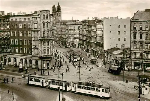 AK / Ansichtskarte  Strassenbahn_Tramway-- Magdeburg Hasselbachplatz 