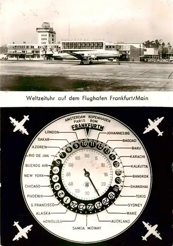 AK / Ansichtskarte  Flughafen_Airport_Aeroporto Weltzeituhr Frankfurt am Main Flughafen_Airport