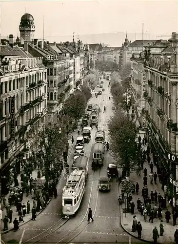 AK / Ansichtskarte  Strassenbahn_Tramway-- Zuerich Bahnhofstrasse 